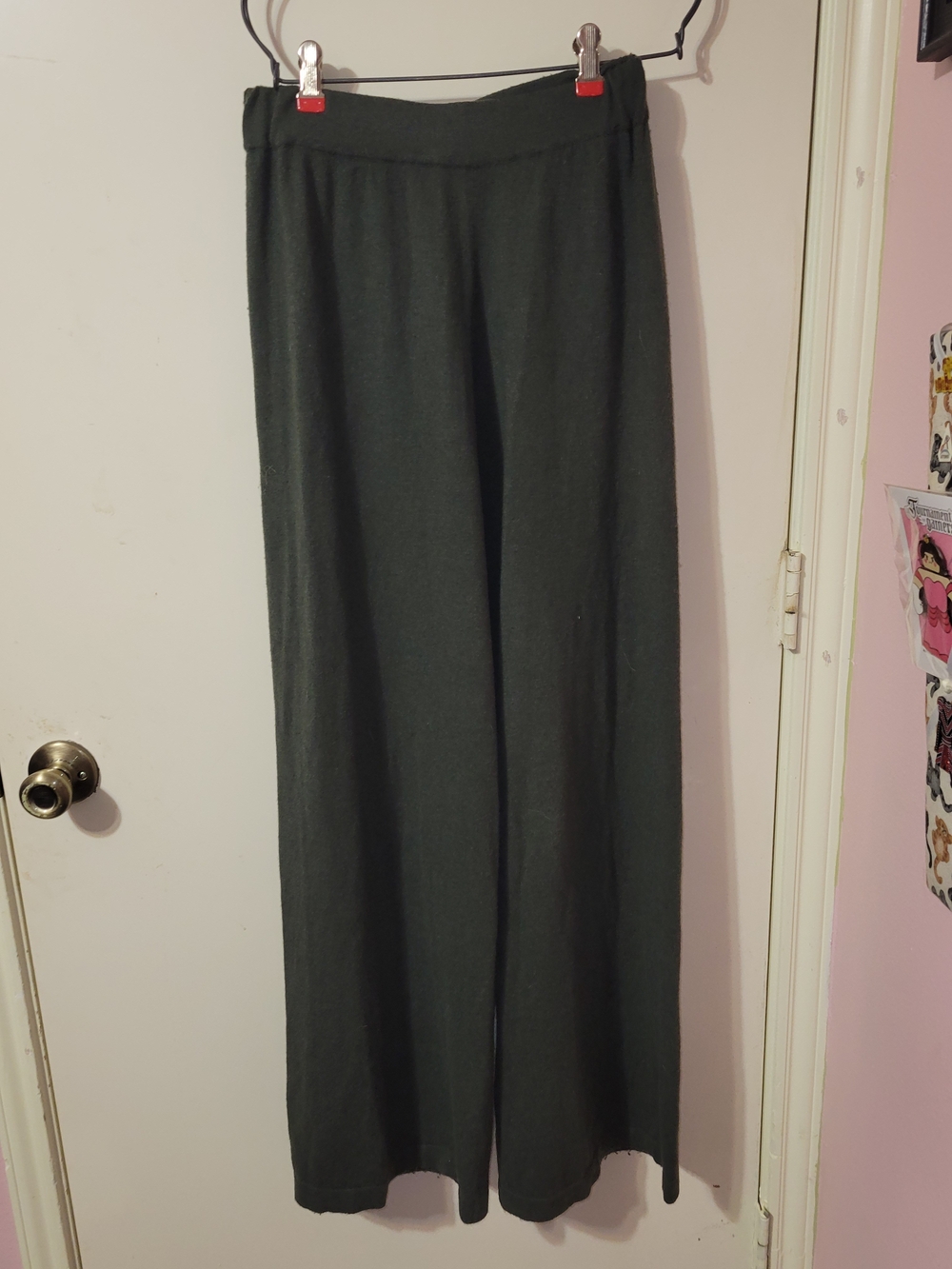 Gianni Bini Dark Green Wide-Leg Knit Pants